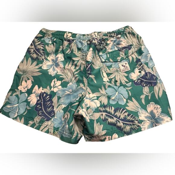 American Eagle Mens Size Medium Blue and Green Tropical Swim Trunks - Picture 2 of 6